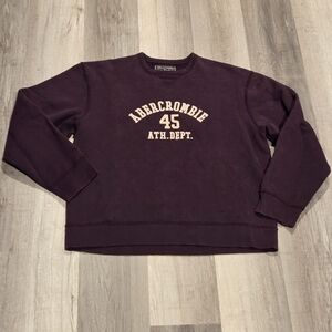 vintage Abercrombie & Fitch men's maroon/burgundy crewneck sweatshirt Large